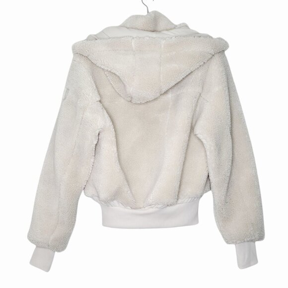 Alo Yoga Foxy Sherpa Ivory Hooded Fleece Jacket Size XS - Picture 10 of 13